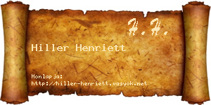 Hiller Henriett névjegykártya